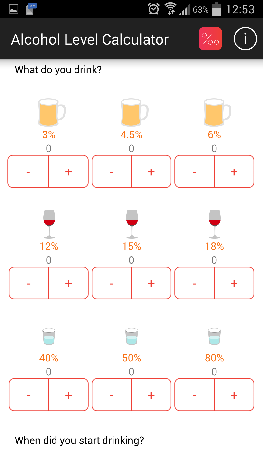 Alcohol Level Calculator by i108 CodeCanyon